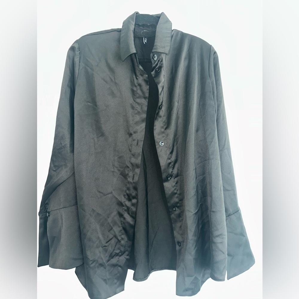 Black satin shirt
